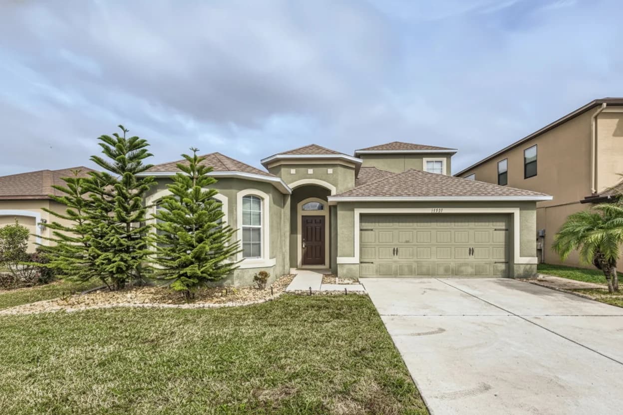 House exterior with overcast sky