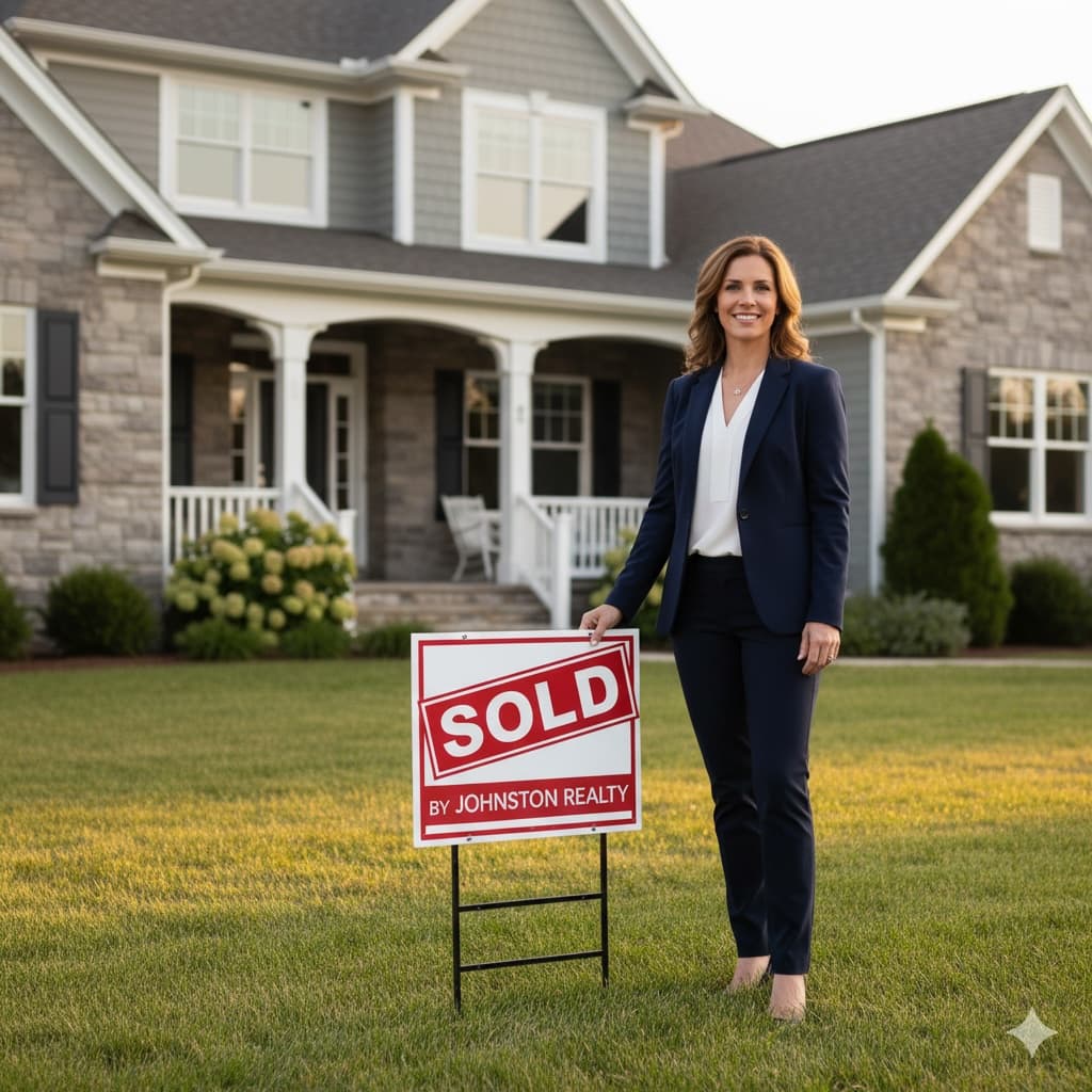 Real estate agent presenting marketing materials to seller clients